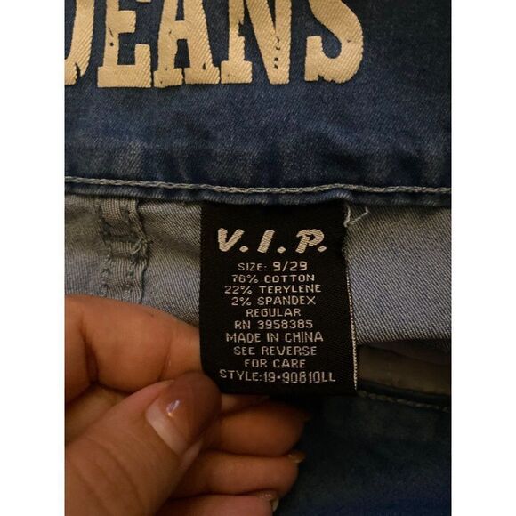 VIP Jeans, women's elastic waist pull on faded wash stretch capri jeans sz 9/29 - Picture 5 of 8